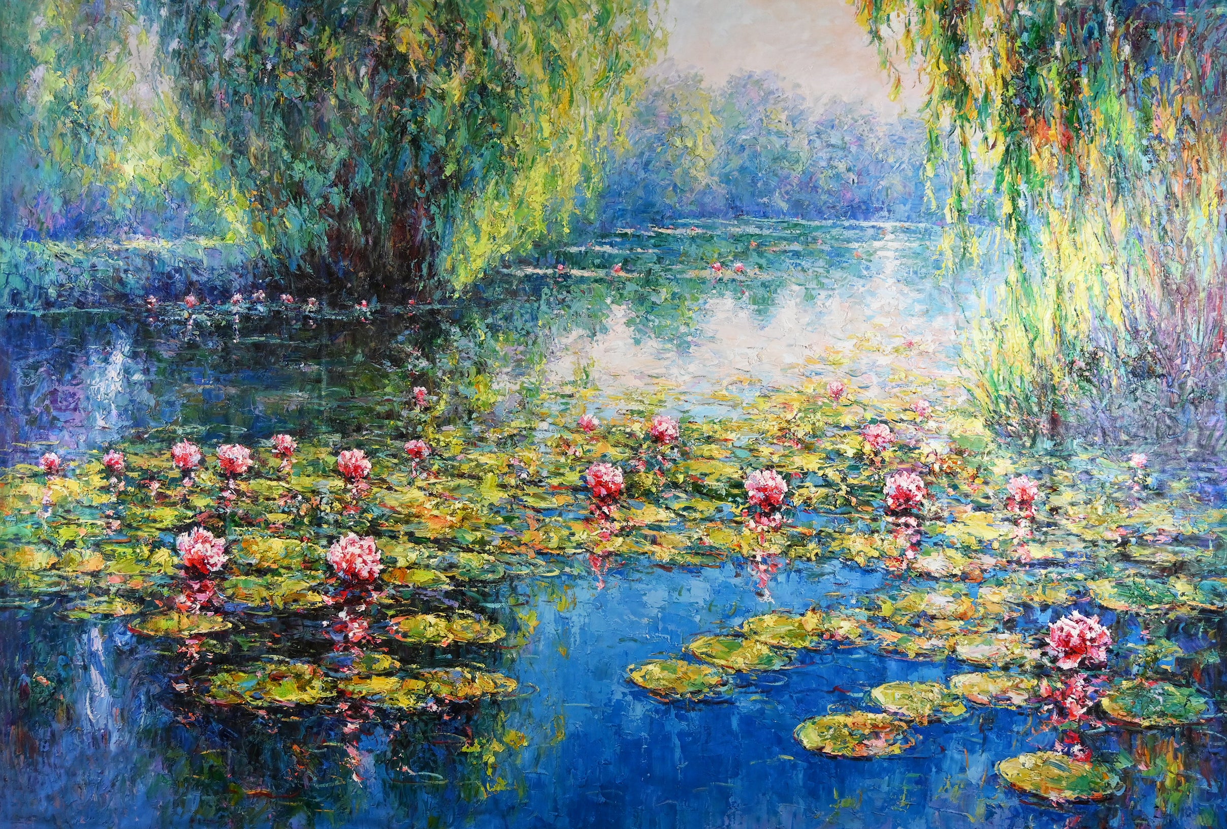 blossoms on tranquil water