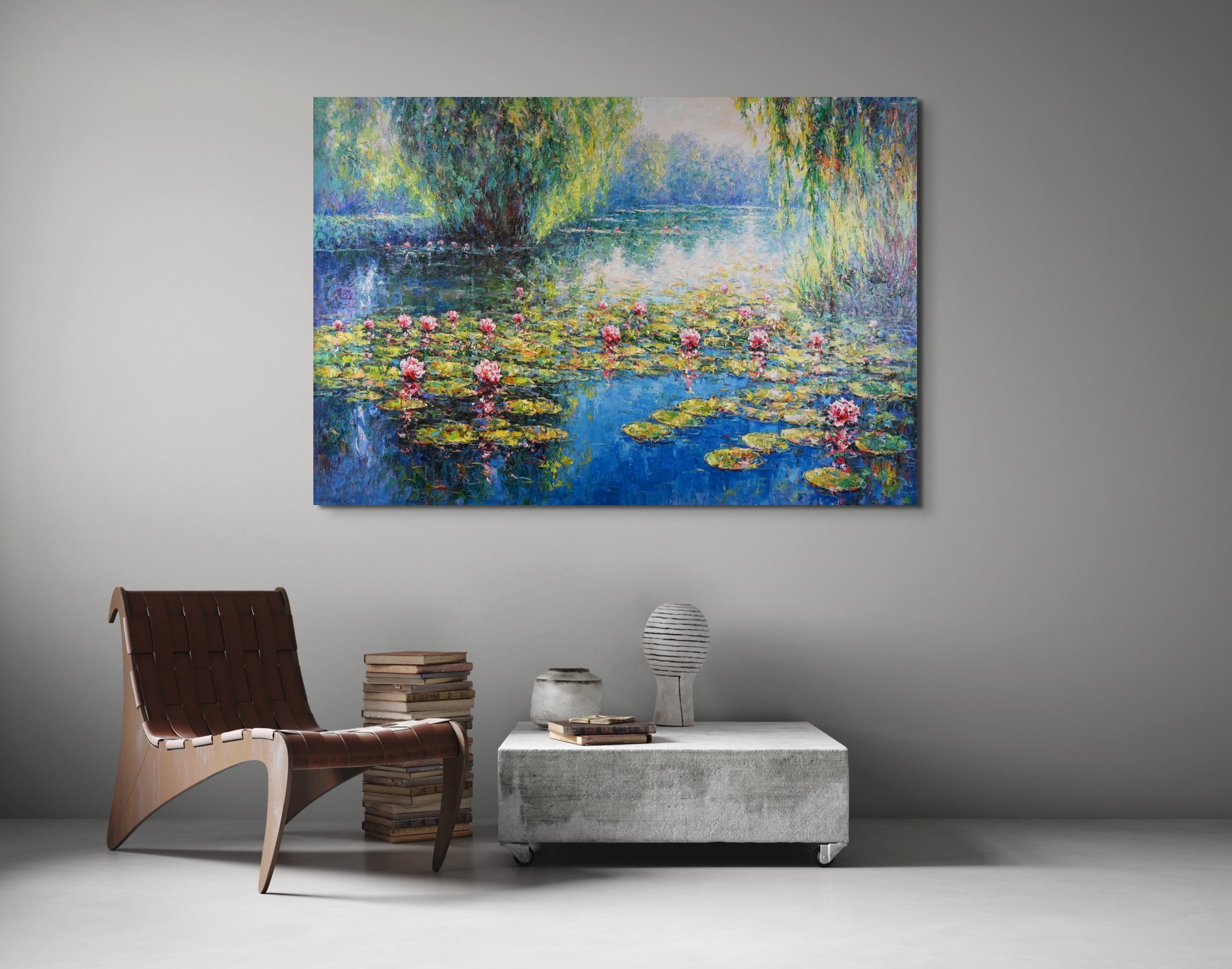 blossoms on tranquil water